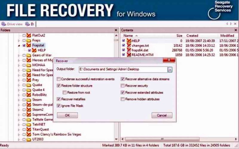 FILE RECOVERY FOR WINDOWS
