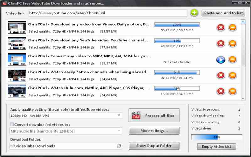 CHRISPC FRE VIDEOTUBE DOWNLOADER
