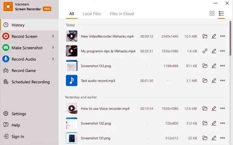 ICE CREAM SCREN RECORDER