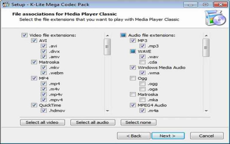 K-LITE MEGA CODEC PACK