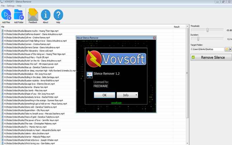 VOVSOFT SILENCE REMOVER