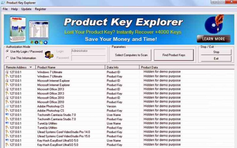 PRODUCT KEY EXPLORER