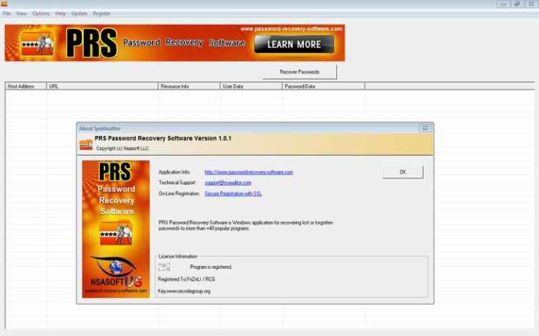 PRS PASWORD RECOVERY SOFTWARE