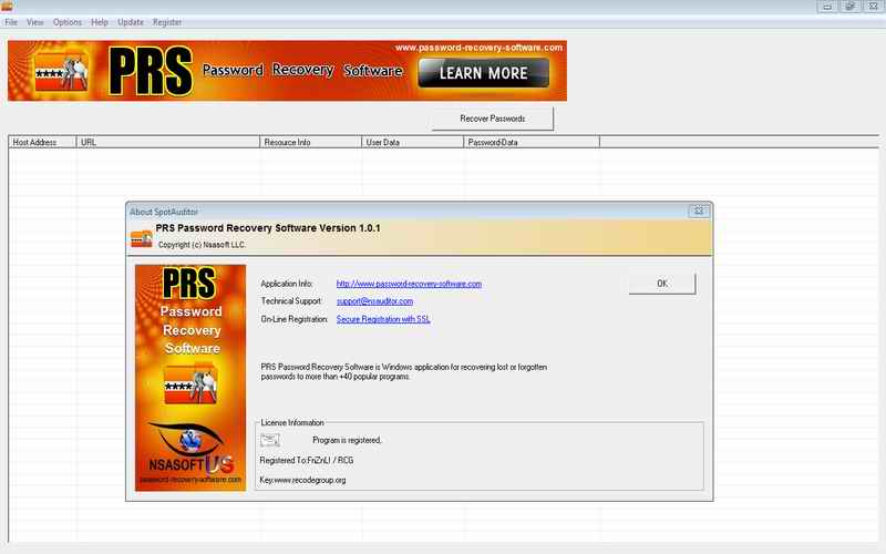 PRS PASWORD RECOVERY SOFTWARE